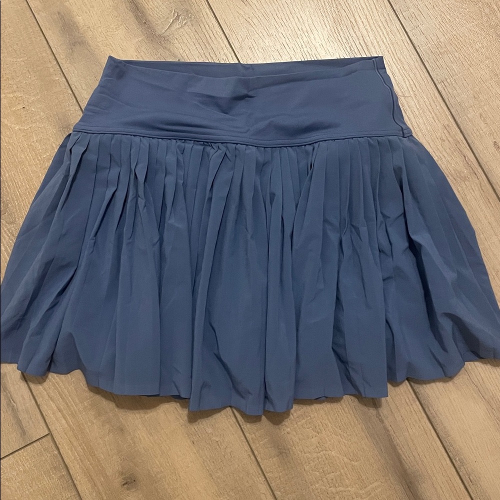 Elegant Blue Pleated Skirt